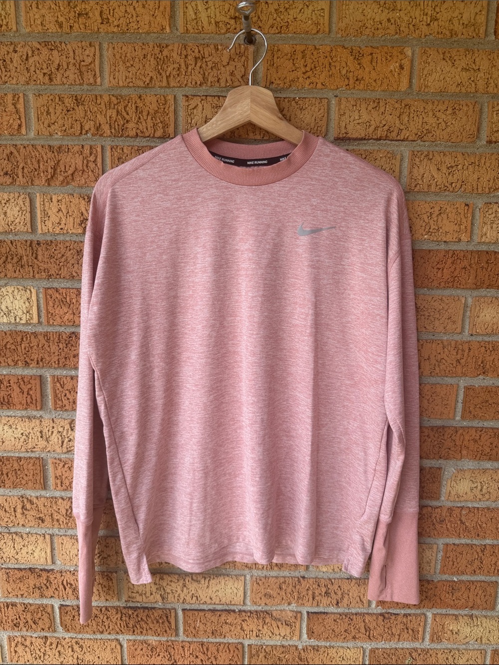 Nike Running Men's Dri Fit Base Layer Crewneck Light Orange Medium Wicking
